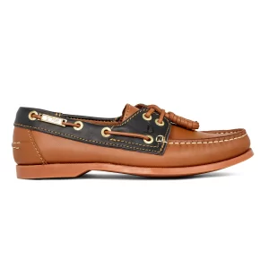 Zapato de Piel Top Sailer Original Estilo Marinero Color Miel Marino