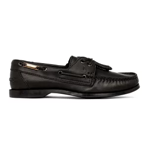 Zapato de Piel Top Sailer Original Estilo Marinero Color Negro